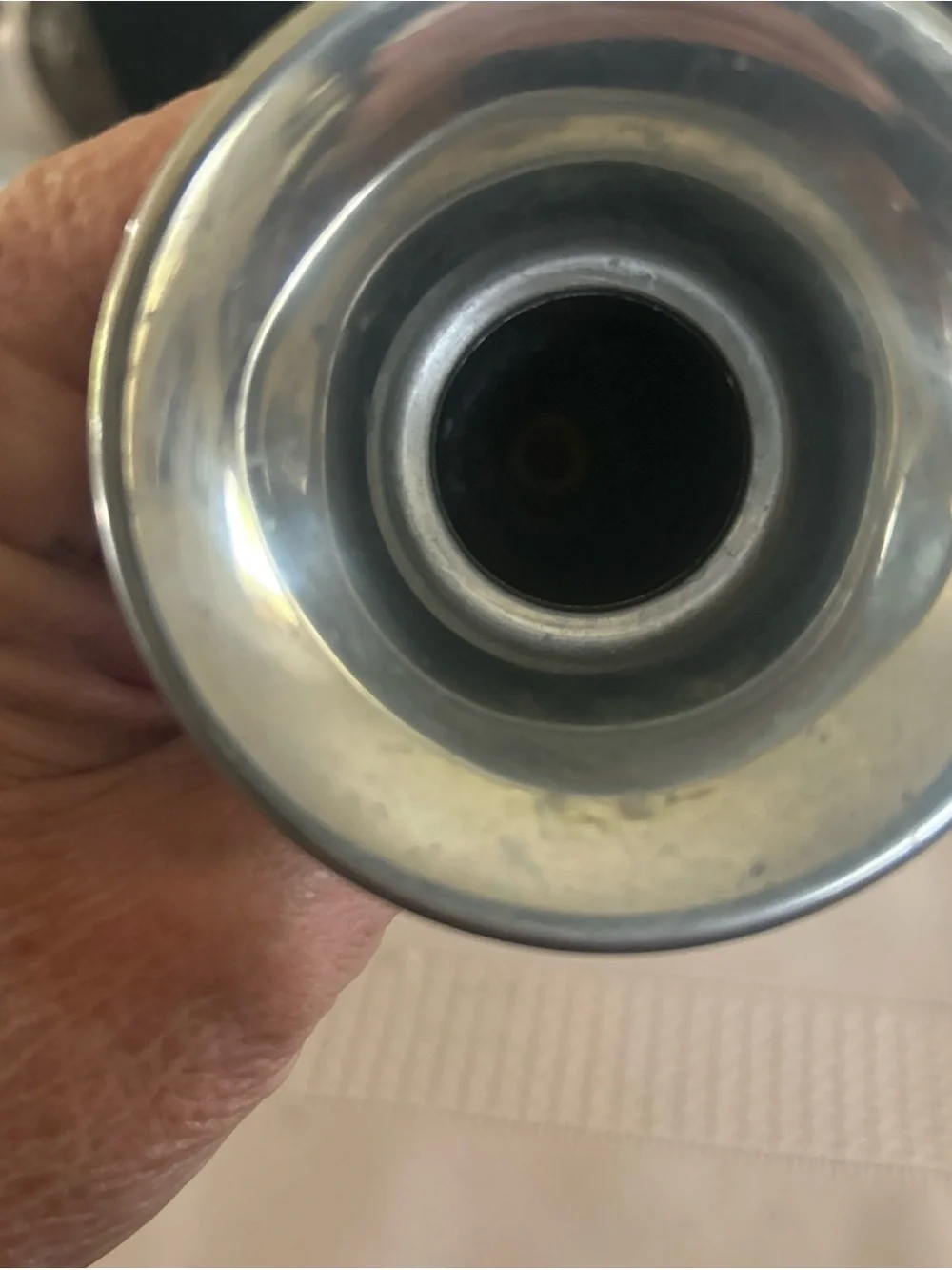 Polished Pewter Taper Bud Vase - Sleek Home Accent